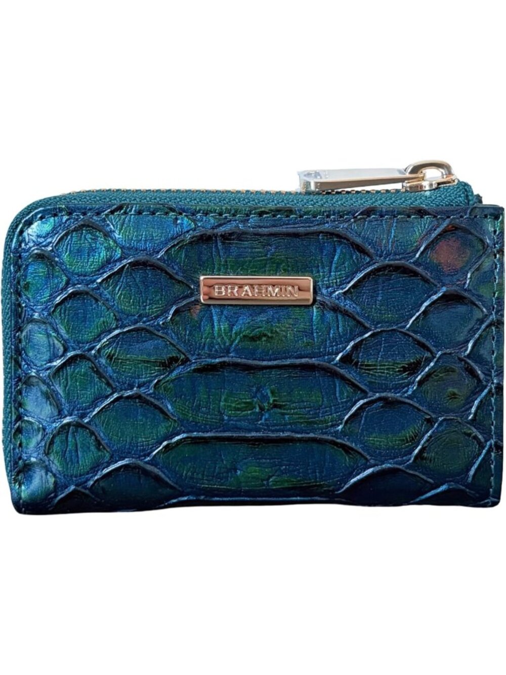 Stylish Leather Card Wallet in Evergreen Kalopsia - Compact & Chic Accessory
